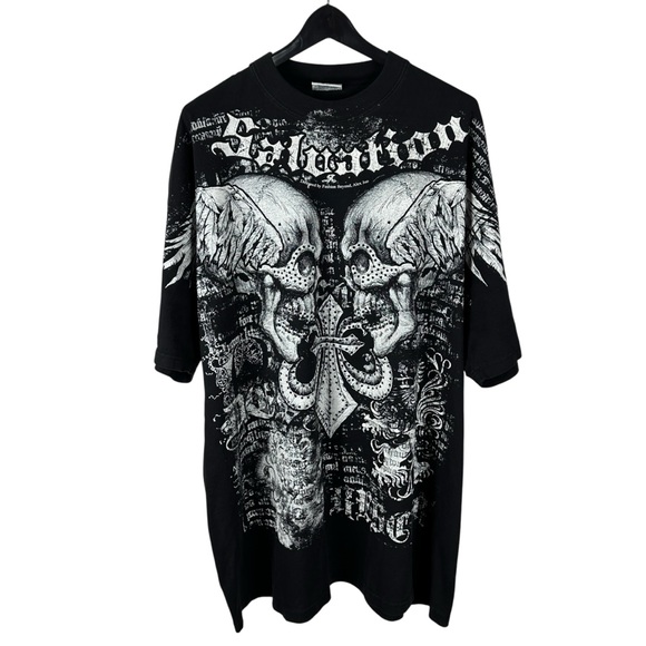 Vintage Y2K Pro Power Salvation All Over Print Grunge Punk Shirt Size 3XL - Picture 1 of 8